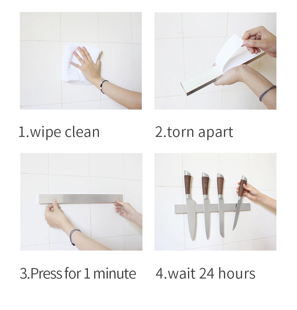 Neodymium magnet strong kitchen Stainless Steel Magnetic Knife Holder Knife Strip Space Saving Knife Tool Holder