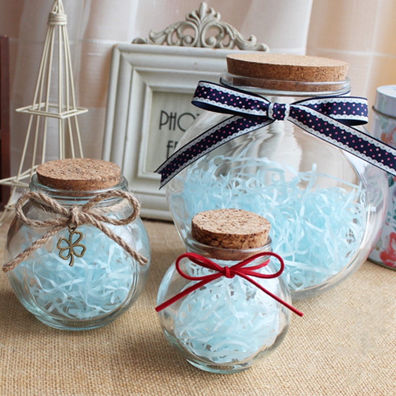 Diameter = 15Cm Big Size Kurk Deksel Glazen Fles Micro Landschap Glas Terrarium Vaas Woondecoratie Thee Opslagtank