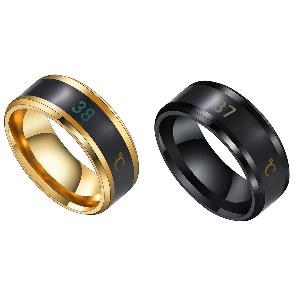 Temperature Ring Titanium Steel Mood Emotion Feeling Intelligent Temperature Sensitive Rings for Women Men Waterproof Jewelry