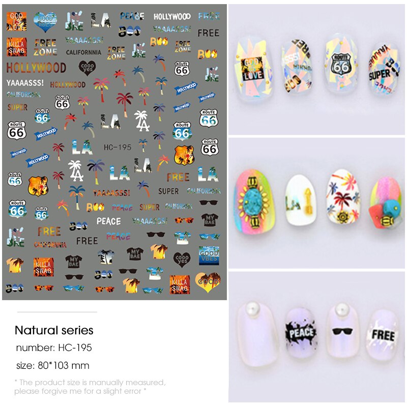 HNUIX 3d nail art sticker Bloemen Motieven Nails Art manicure decal decoraties nail sticker voor nail beauty tips