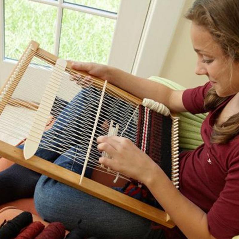 Houten weefgetouw kit diy wol spinmachine voor handgemaakte wandtapijten en weven schilderijen speelgoed en voor kinderen meisjes