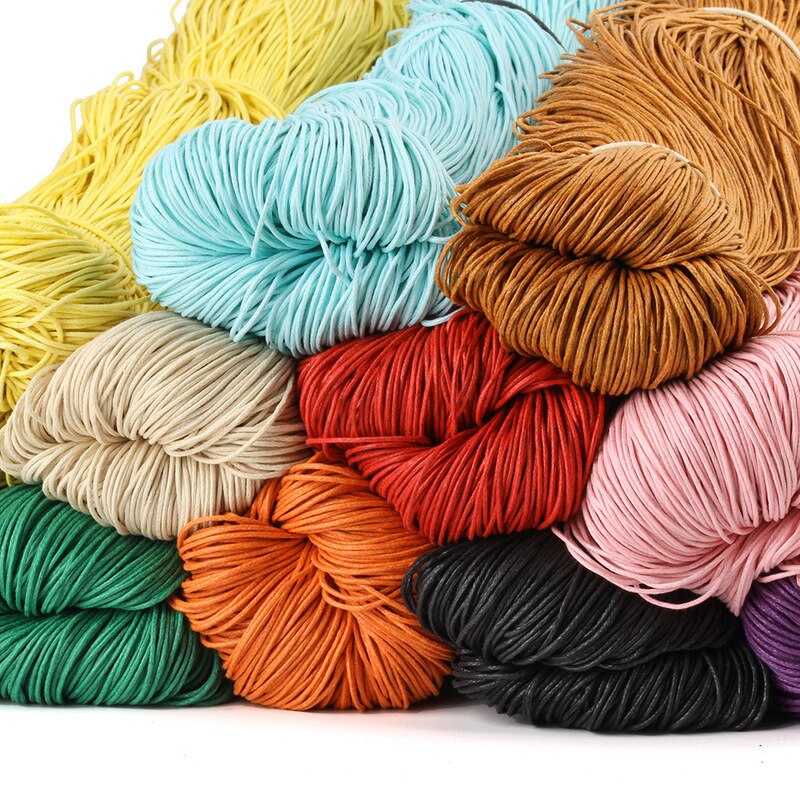 10Yard 1MM Colorful Waxed Cotton Cord Rope Waxed Leather Thread String Strap For Necklace Bracelet Beads Jewelry Making Supplies
