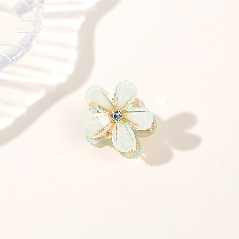 5pcs Double Side Crystal Flower Hair Claw Rhinestones Alloy Hair Clamp for Girls Sweet Summer Side Clip Hair Styling Accessories