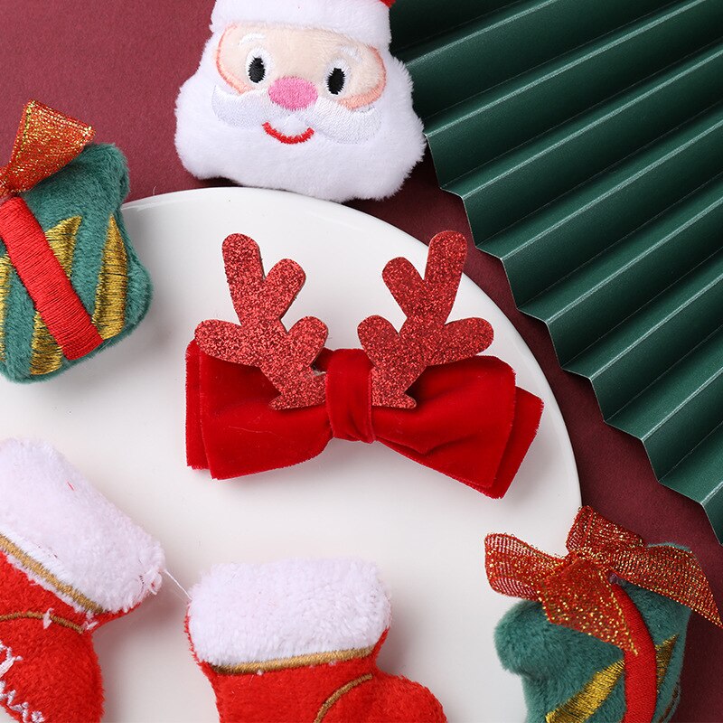 Mignon épingle à cheveux pince à cheveux pour filles bébé enfants épingles à cheveux joyeux noël épingles à cheveux femmes fête Barrettes cheveux accessoires chouchous: 06