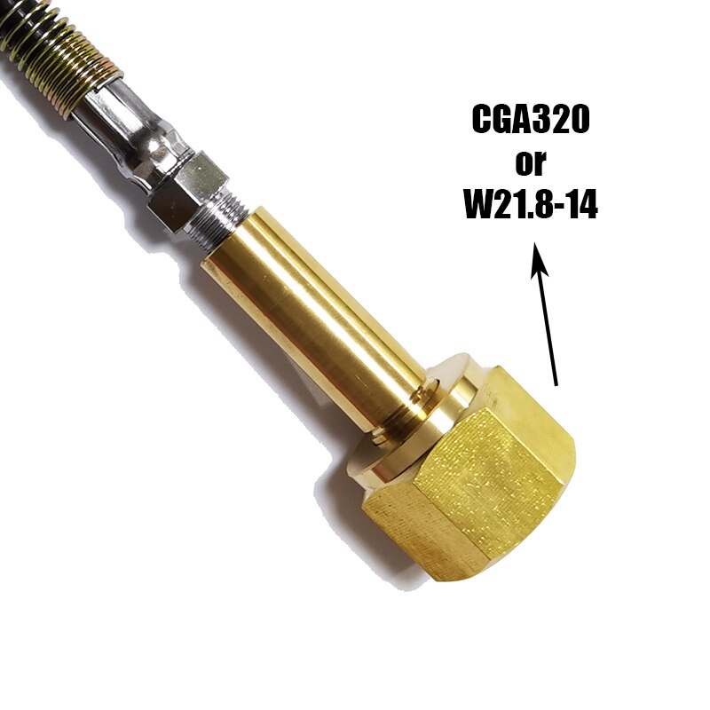 SodaStream SodaClub Cylinder CO2 Refill Station Adaptor With Hose On/Off adapter and W21.8-14(DIN 477) Or CGA320 Connector