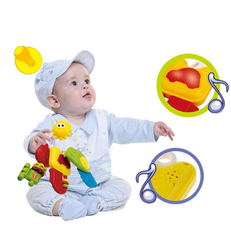 BeißRing Keychain bilden Baby BeißRing Spielzeug einstellen Musik Kognitive Art Pädagogisches Rassel Monate Kleinkind