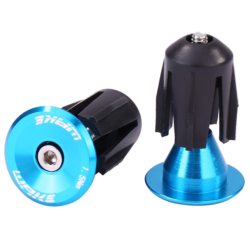 WAKE-Puños de manillar de bicicleta de montaña, 1 par, de aleación de aluminio, tapones para manillar de bicicleta de montaña, tapas para manillar de bicicleta al aire libre: Azul cielo