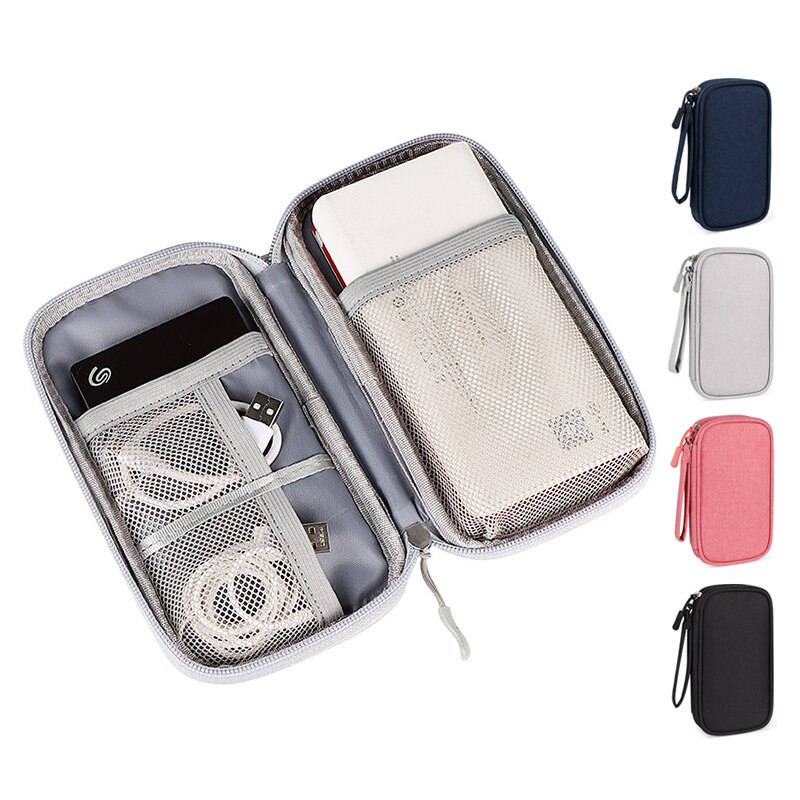 Portable Power Bank Bag USB Charger Gadgets Cables Wires Organizer Pouch Travel Electronic Accessories Protection Storage Case