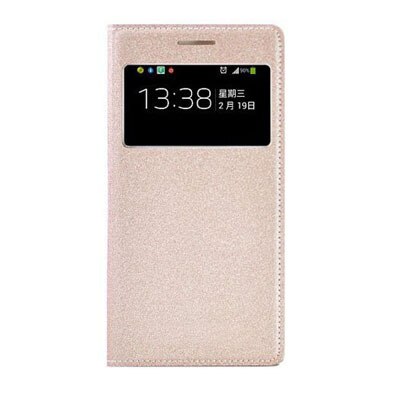 Smart View Flip Cover Leather Phone Case For Samsung Galaxy S4 Mini S4 S 4 S4mini GT I9190 I9192 I9195 I9500 GT-I9190 GT-I9192: S4 / Gold