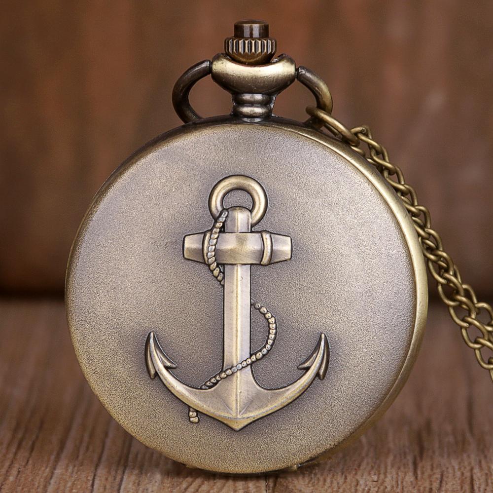 Antieke Zeilen Quartz Zakhorloge Anker Patroon Voor Foremast Hand Marine Antieke Ketting Ketting Vrouwen Mannen