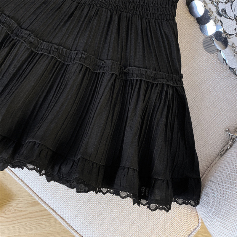 Koreanske plisserede nederdele med elastisk talje til kvinder sommer ensfarvet blonde mini nederdel kvinde sød a-linje shorts nederdel kvinde