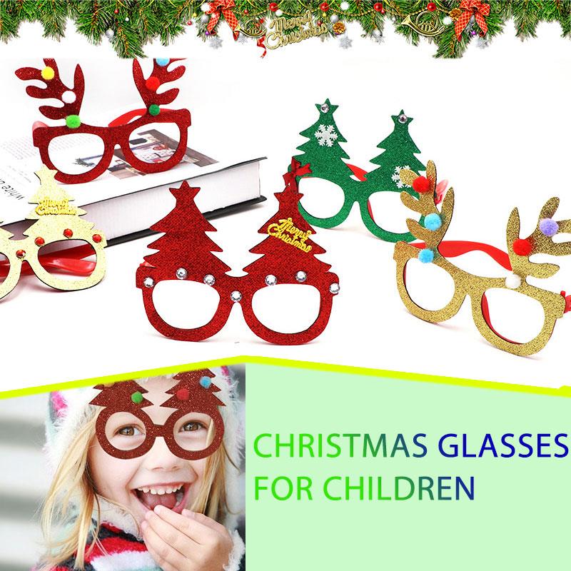 Noël ornements lunettes lunettes cadres décor en plastique maternelle accessoires soirée dessin animé noël lunettes cadres
