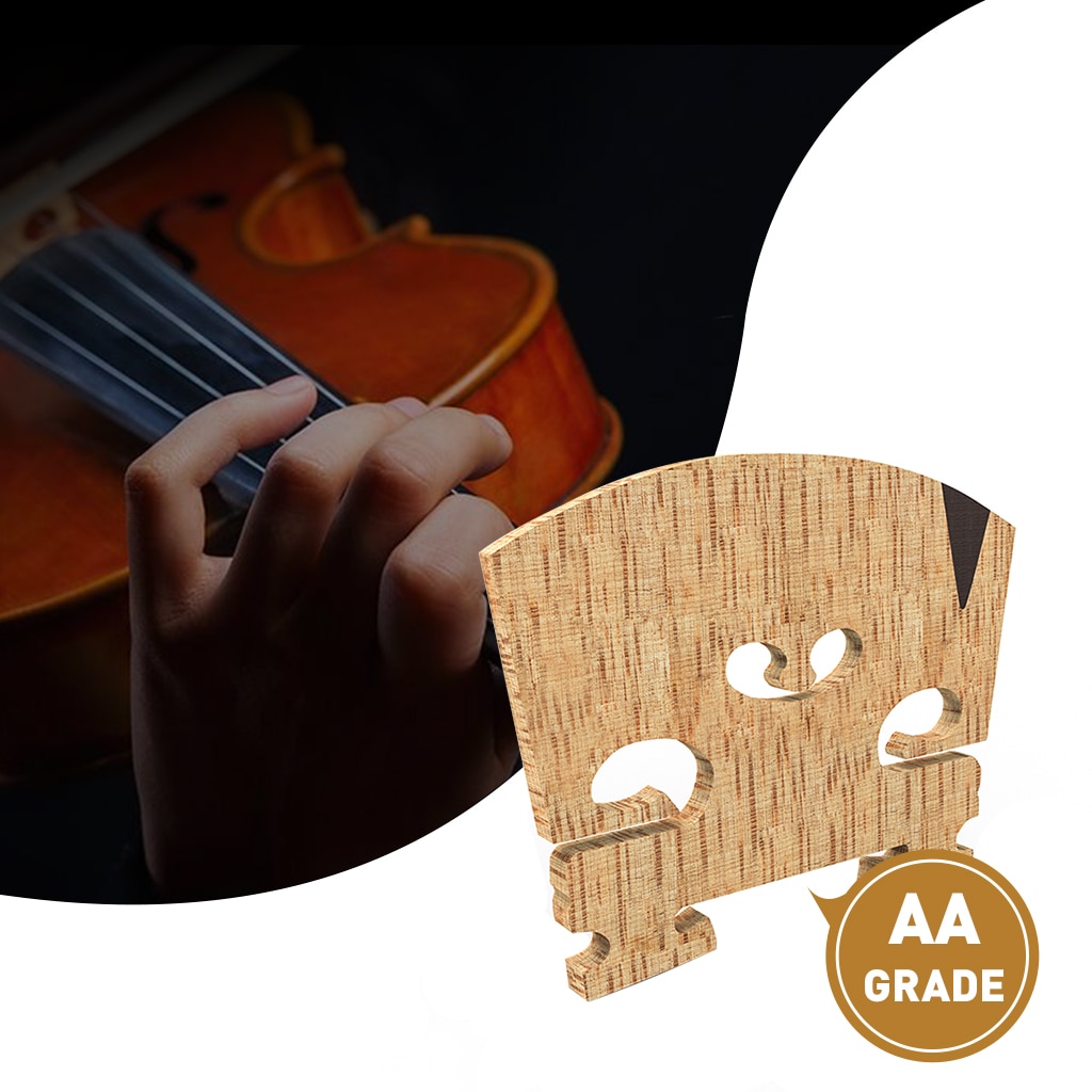 Puente para el violín de arce de grado AA 1PC-Master, tamaño 4/4, puente de Violín con incrustación de ébano