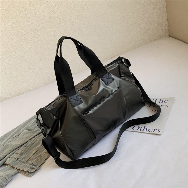 Nylon Waterdichte Reistas Sport Tassen Mannen Handtassen Tote Schouder Crossbody Tas Duffle Multifunctionele Bagage Tassen: GRAY