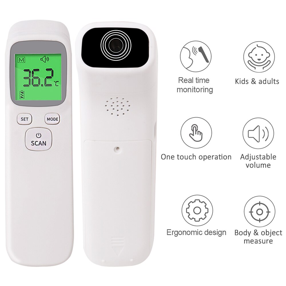 Berøringsfrit infrarødt pandetermometer digitalt termometer temperaturmåling til børn voksne febertermometer