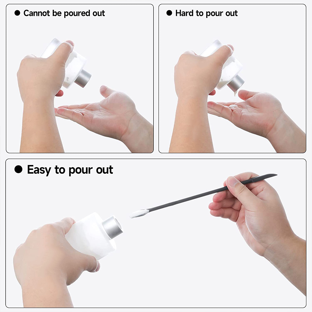 Ensemble de spatules en Silicone, grattoir à Double tête, crème de confiture cosmétique, bouteille profonde, Mini spatule allongée à petite pointe, outil de maquillage Spa 3 pièces