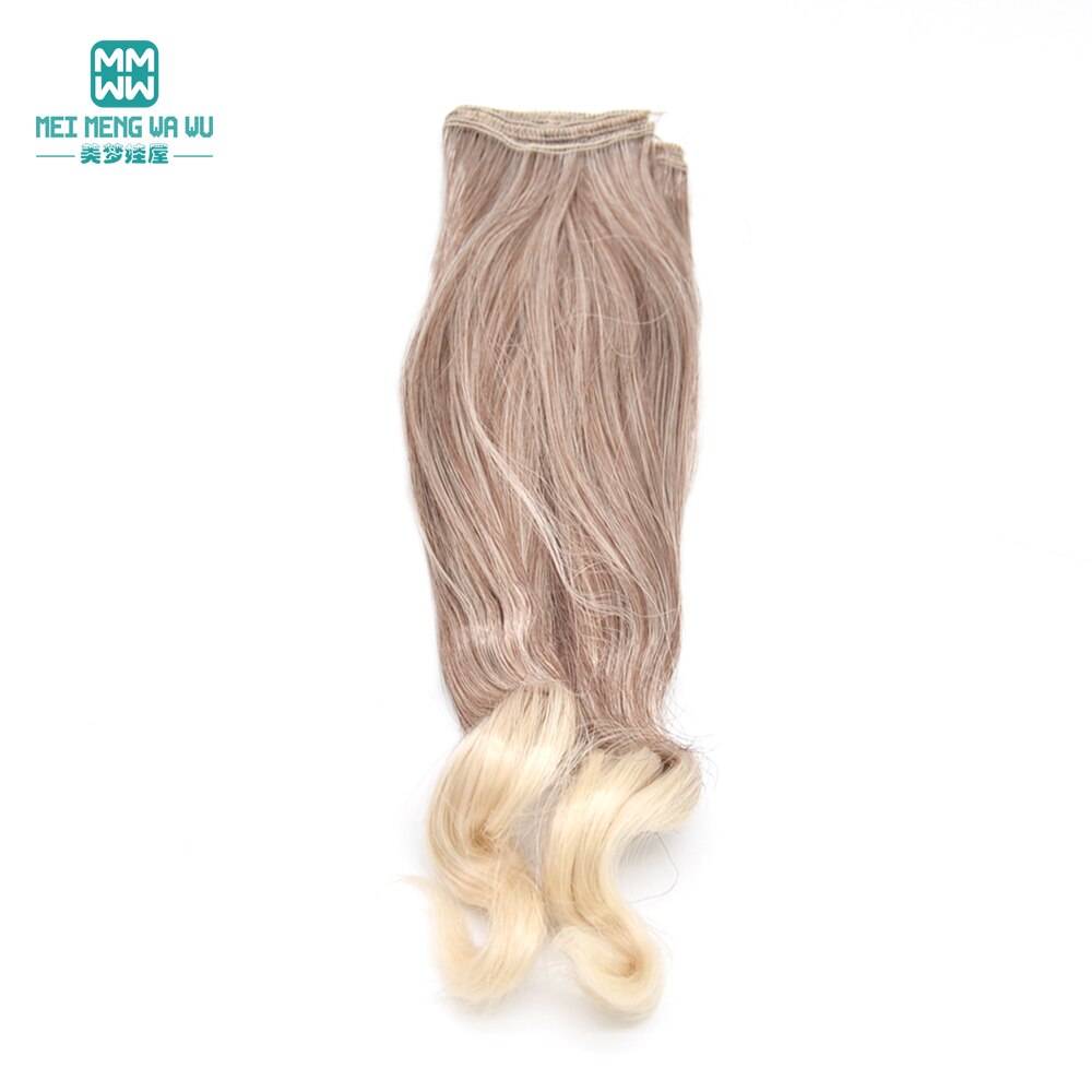1 Stück 20 cm * 100 cm natürliche schwere Locken Perücken/Haar für 1/3 1/4 1/6 BJD/SD Puppenzubehör: Gelb