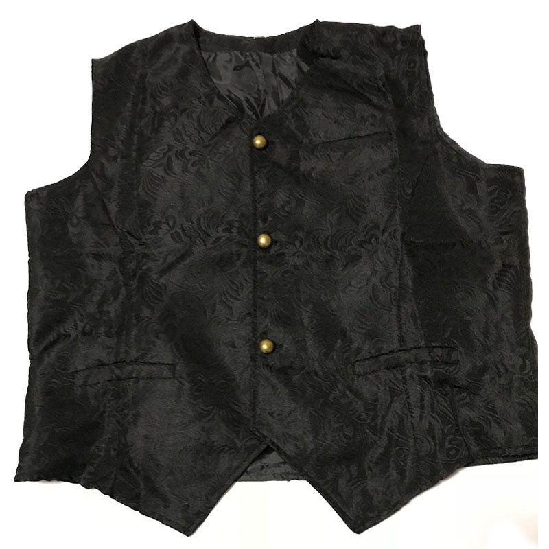 Vuxna män vintage väst väst viktoriansk svart steampunk stil gotisk jacquard svala topp ädel kostym för mäns kavaj kostym