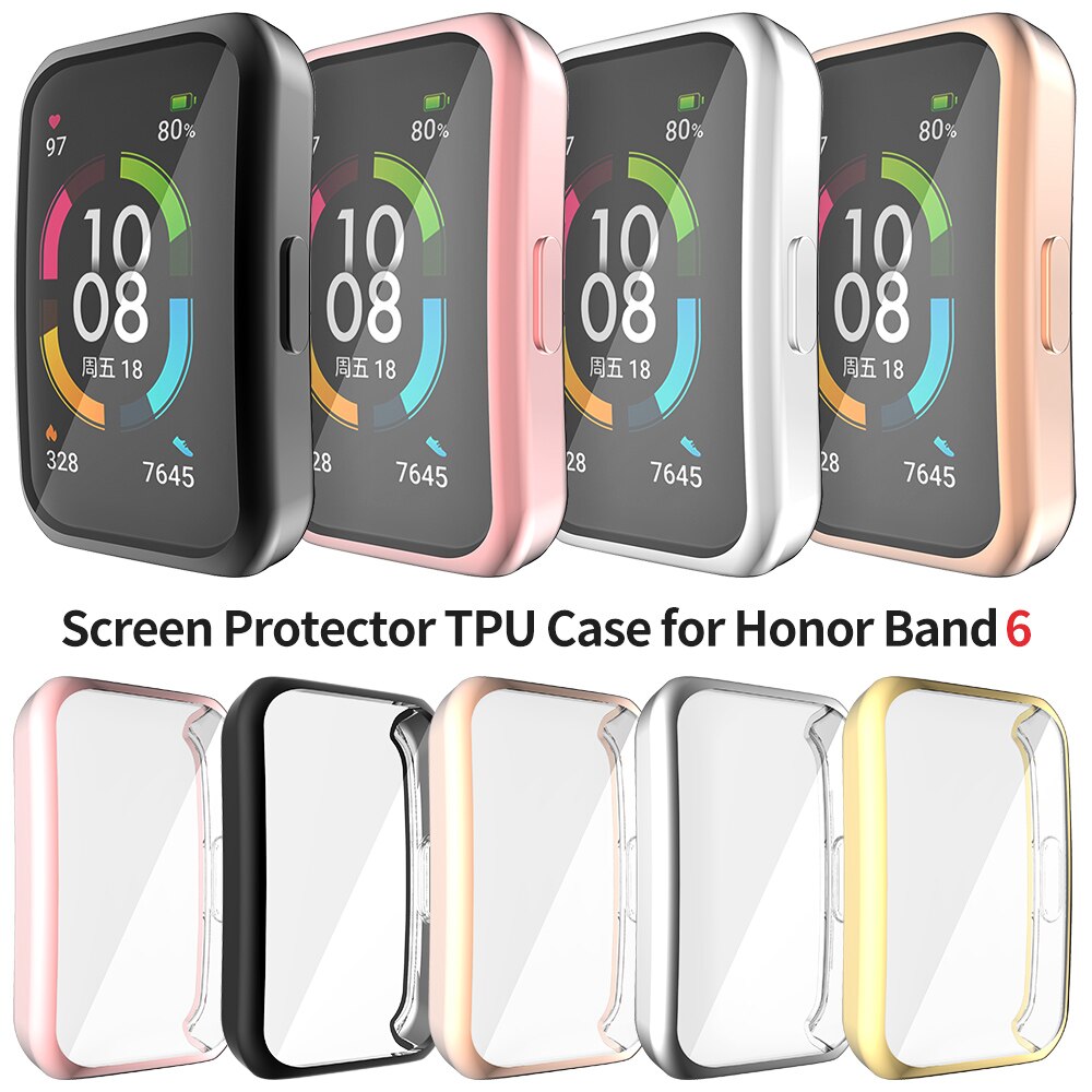 Tpu Flexibele Cover Voor Honor Band 6 Horloge Case Band6 Dunne Screen Protector Shell Smartwatch Bumper Accessoires