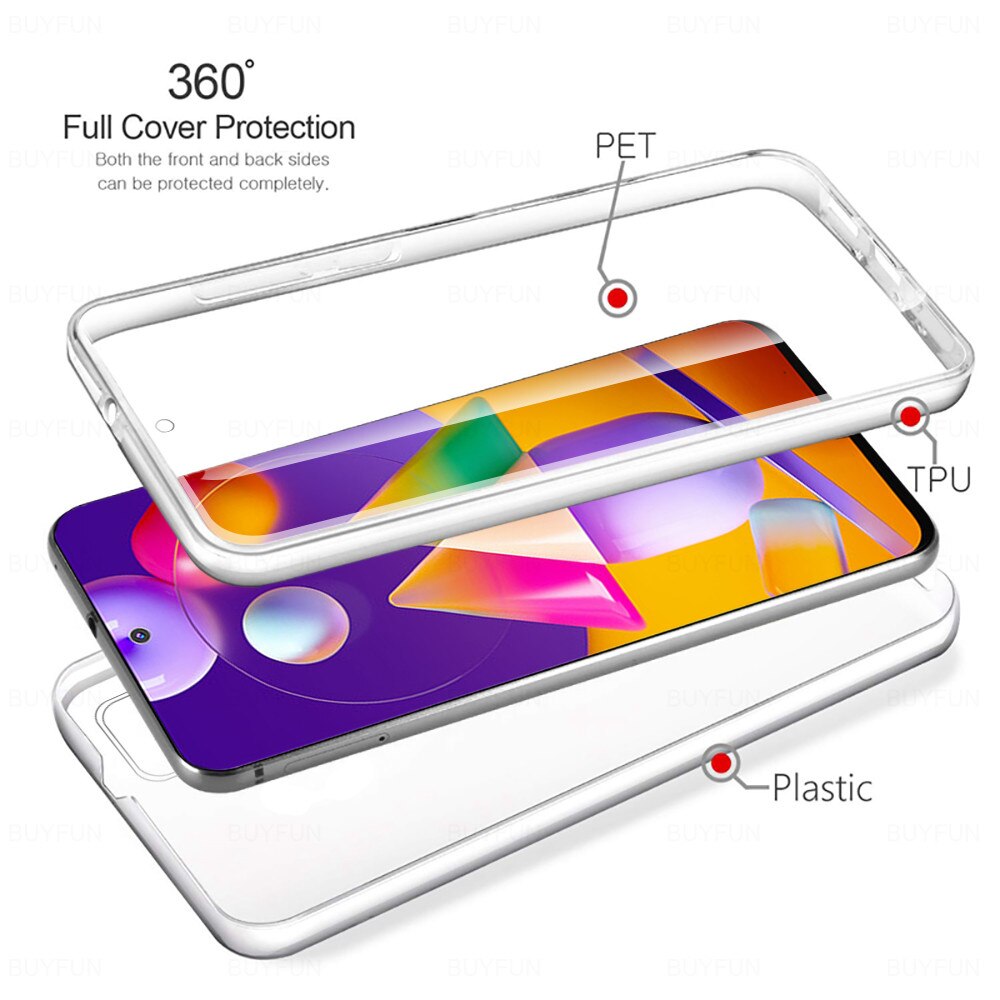 360 Clear Silicone Case For Samsung Galaxy M31S A21S Full Cover for Samsung Galaxy A11 M21 samsunga31 Double Silicone Case