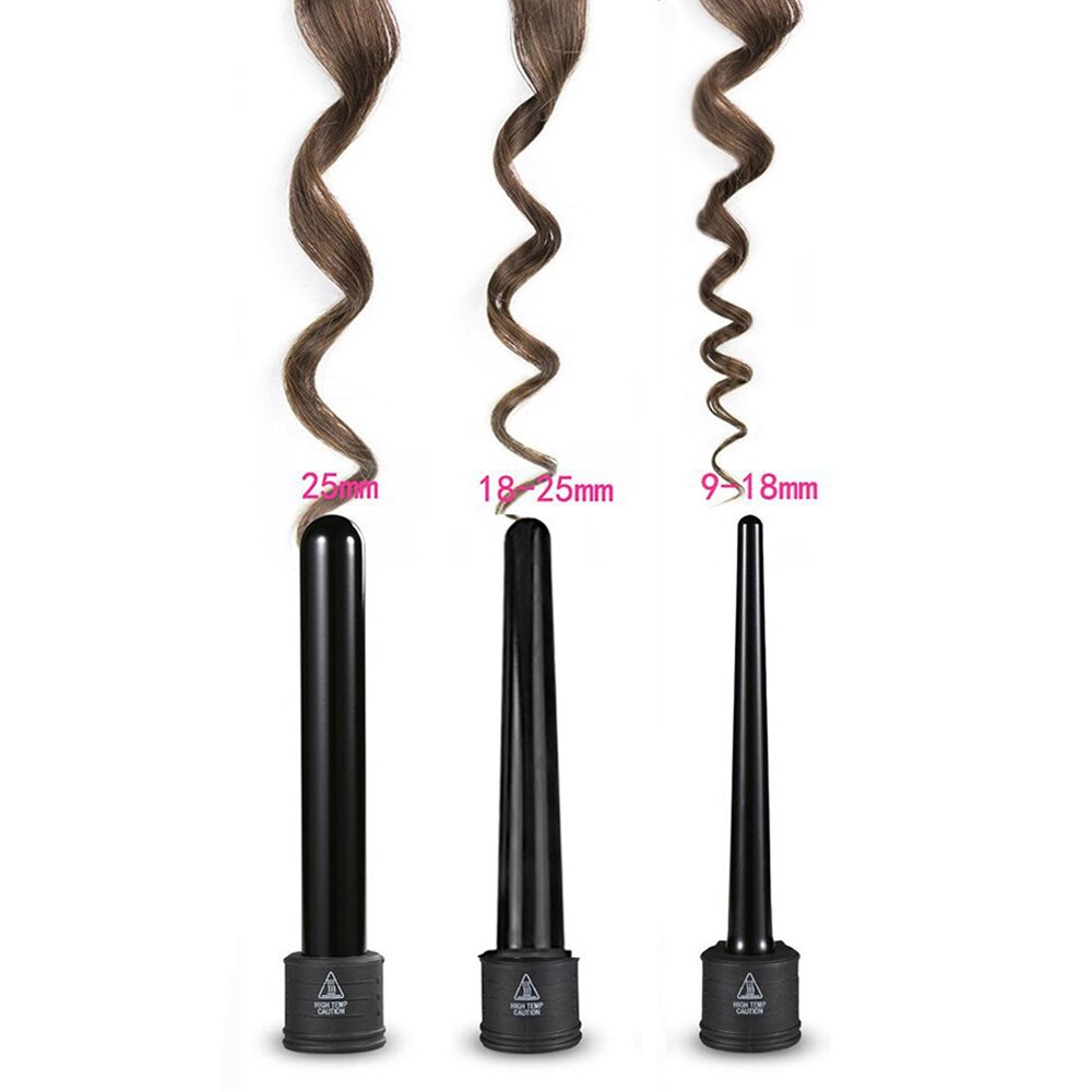 Juego de varitas de hierro para rizar el cabello 5 en 1, engarzador de 9-32mm con rizador intercambiable, pinzas de rodillo, ondulador de pelo de salón: 3 Pcs / AU