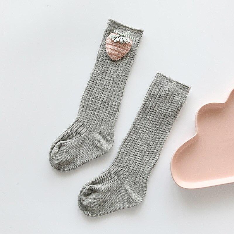 Mädchen Socken Lange Knie Hohe Socken Herbst und Winter Prinzessin freundlicher Baumwolle Socken Mädchen Nette Baby Socke freundlicher Art Gestreift 0-3Y: Grau / 1-3 Jahre alt