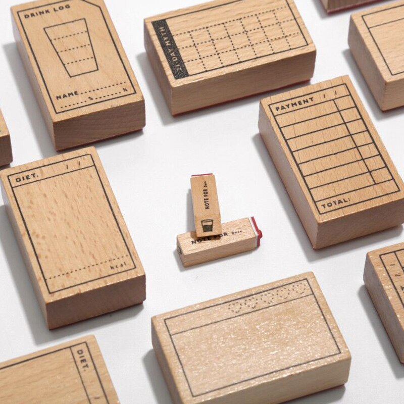 Retro Stamps Month/Week Plan Calendar decoration stamp wooden rubber stamps scrapbooking stationery DIY craft standard Stamp