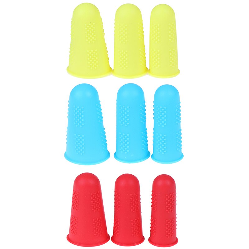 3 unids/set Protector de silicona para dedo funda anticorte resistente al calor antideslizante dedos funda para utensilios de cocina