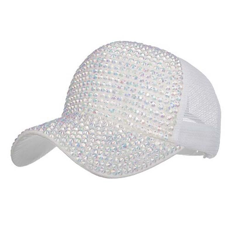 XEONGKVI-casquette de Baseball | Éblouissement coréen, couleur du travail manuel, tarière, casquette de Baseball, printemps automne, Snapback, chapeaux en maille de coton pour femmes: NO2 white