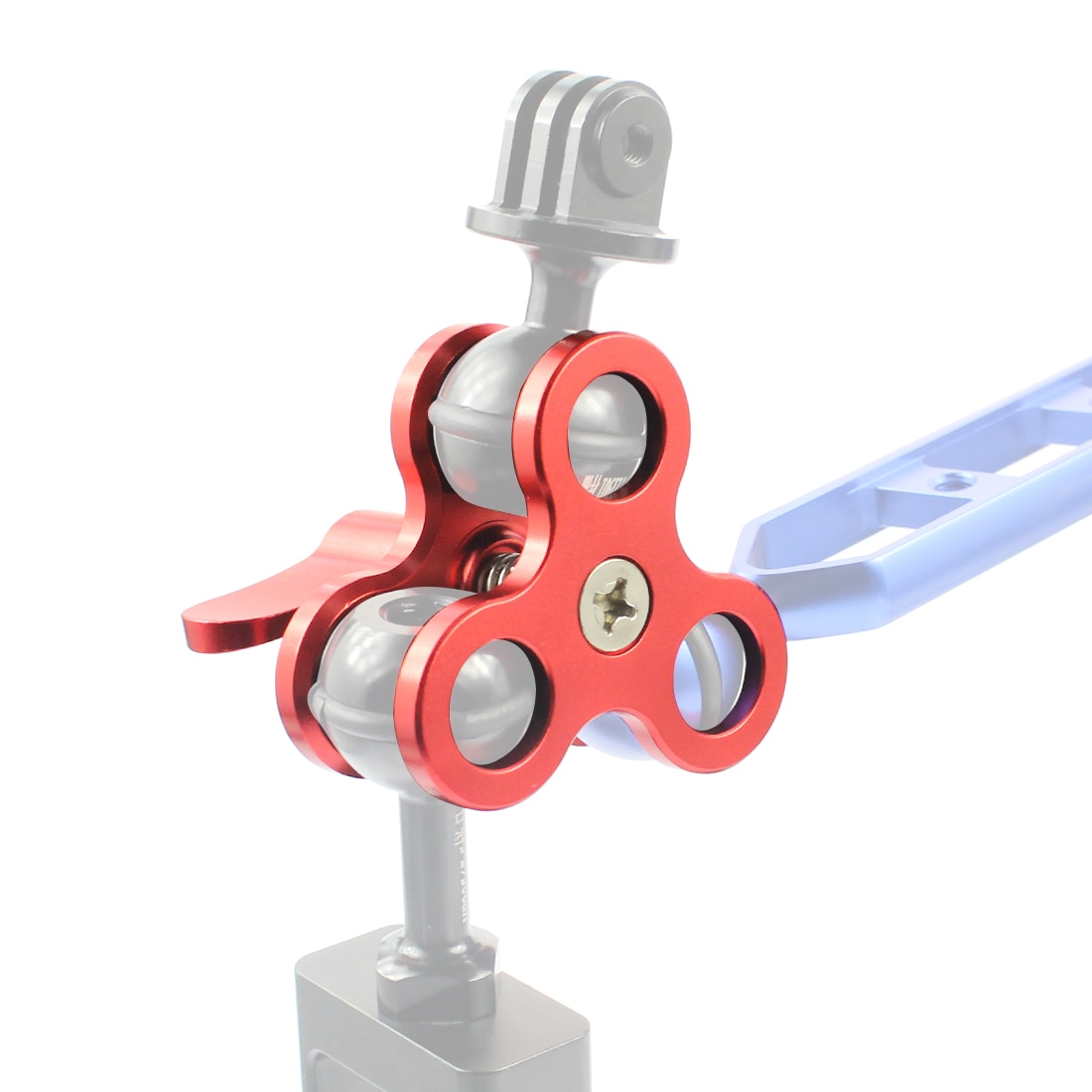 verdreifachen Ball Klemme 3 Löcher Unterwasser Arm Tauchen Halterung Für Fotografie Taschenlampe Aluminium Tauchen Lichter Ball Schmetterling Clip Montieren