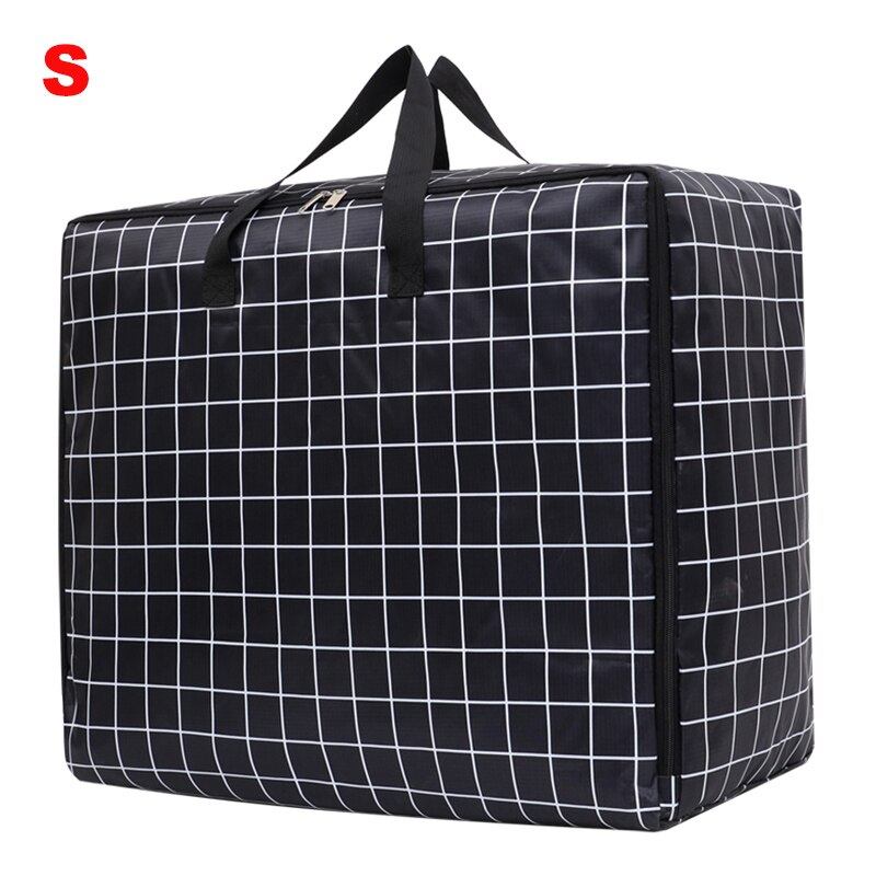 Bolsa de equipaje impermeable, plegable, lavable a máquina, bolsas de almacenamiento de ropa de viaje con cremallera, bolso grande de viaje, bolsa de lona de portátil: Black S