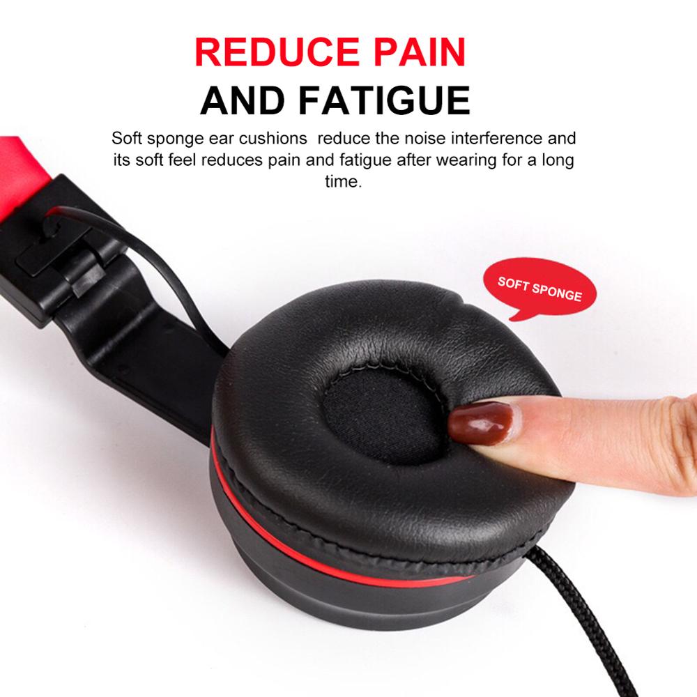Adjustable Headphone Wired Foldable Portable HiFi Stereo Headset Heavy Bass Gaming Headset with Mic music headset наушники
