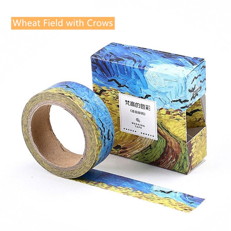 Van Goah Schilderen Papier Washi Tape 15 Mm Starry Night Irissen Abrikoos Zelfklevende Masking Tapes School Decoratie Stickers 6186: The Crows