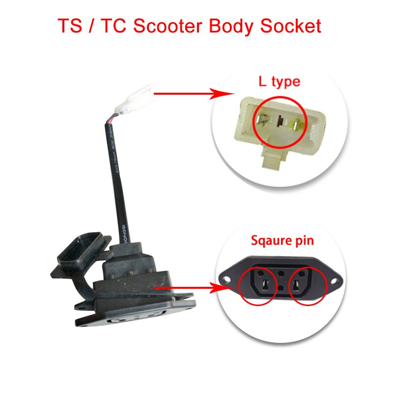 Chargeur et boîtier de charge pour Super SOCO TC MAX TS, accessoires d&#39;origine, prise de batterie et câble: Body Socket Square L
