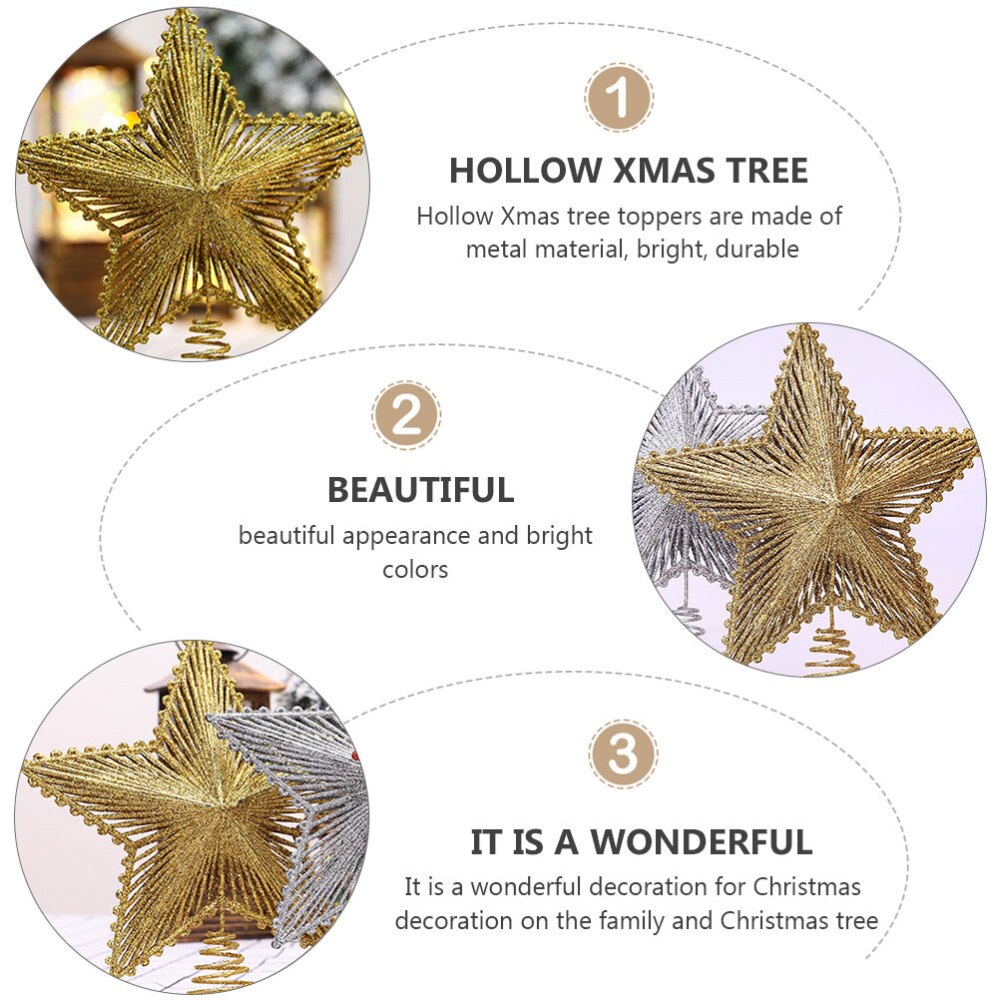 Springy Christmas Tree Topper Star Art Crafts Decoration Scene Layout Props