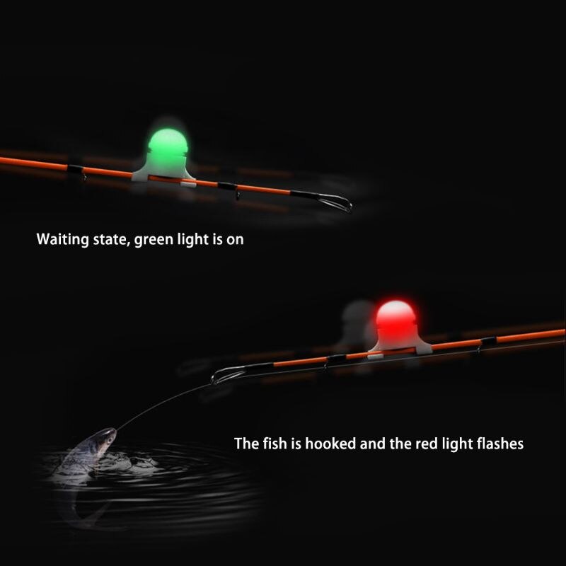 Mini led lys automatisk induktion fiskestang tip karpe nat fiskeri lys automatisk genkendelse bid alarm  x3ua