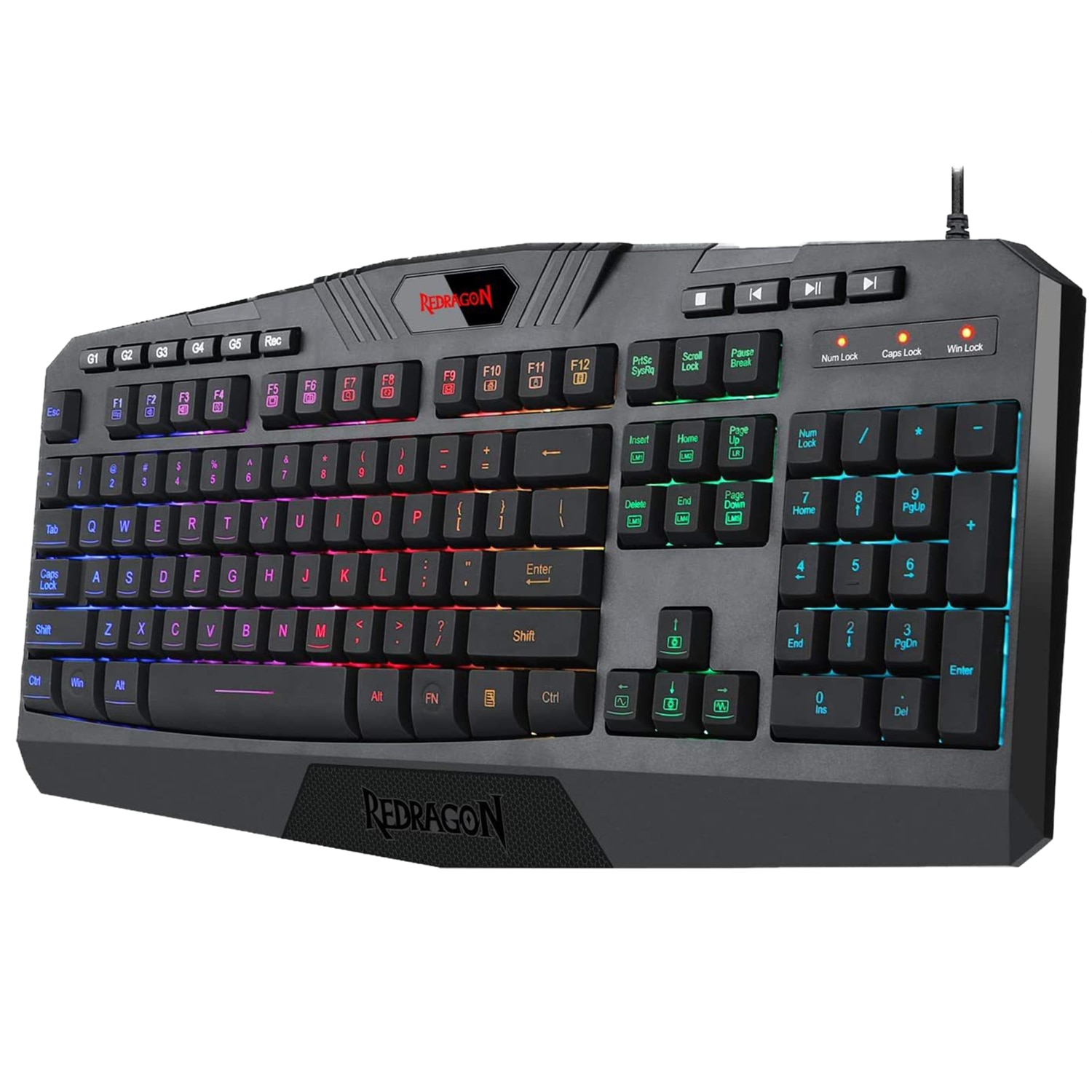 Redragon K503 PC Gaming Keyboard,RGB LED Backlit with Marco Keys Silent USB WiredKeyboard for Windows PC Games