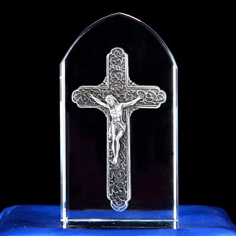 Jesus kryds krystal boligindretning kirke håndværk krystal christ mary indretning jomfru mary statuer: Lysegrøn
