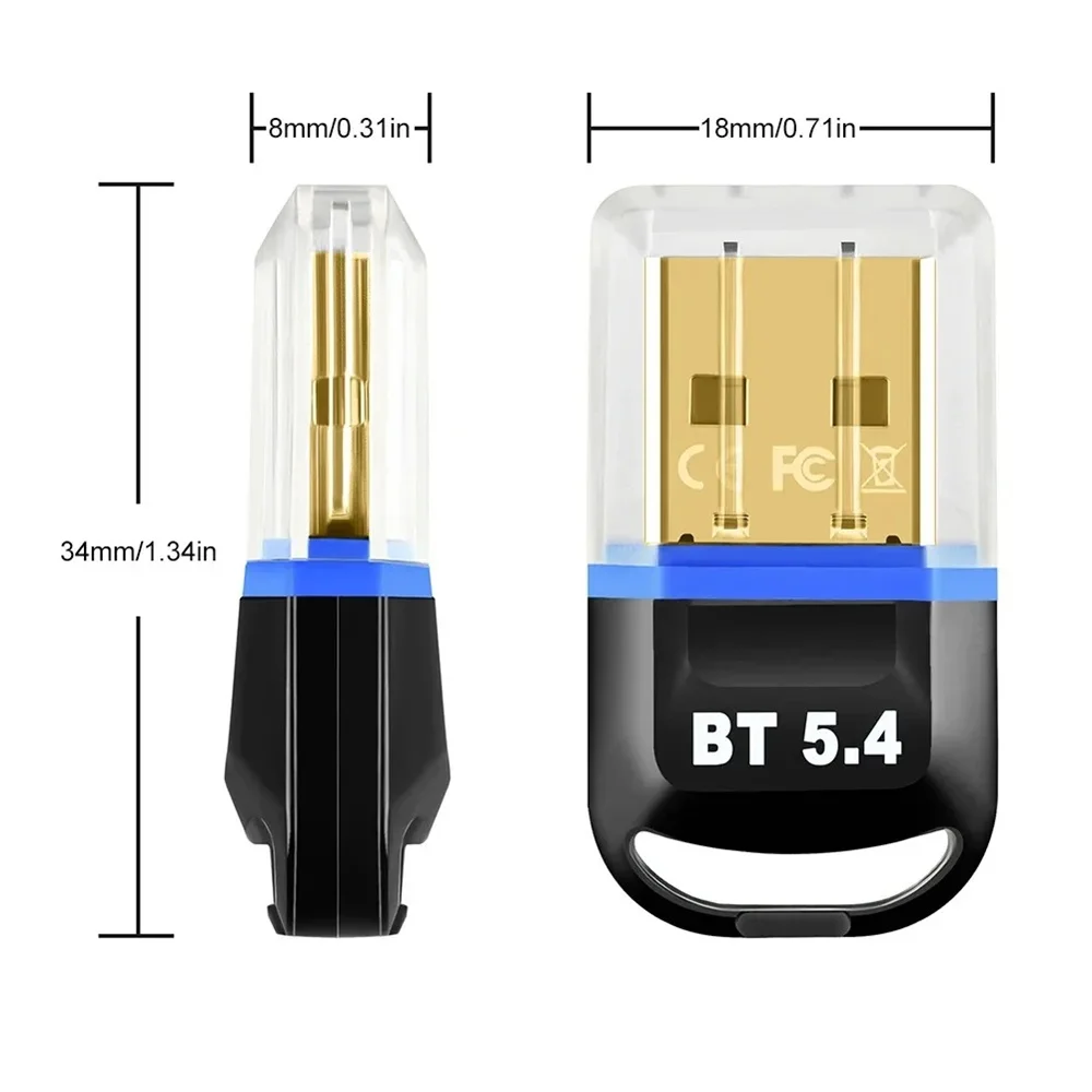 USB Bluetooth 5.4 5.3 Dongle Adapter for PC Speaker Wireless Mouse Keyboard Music Audio Receiver Transmitter Drive free