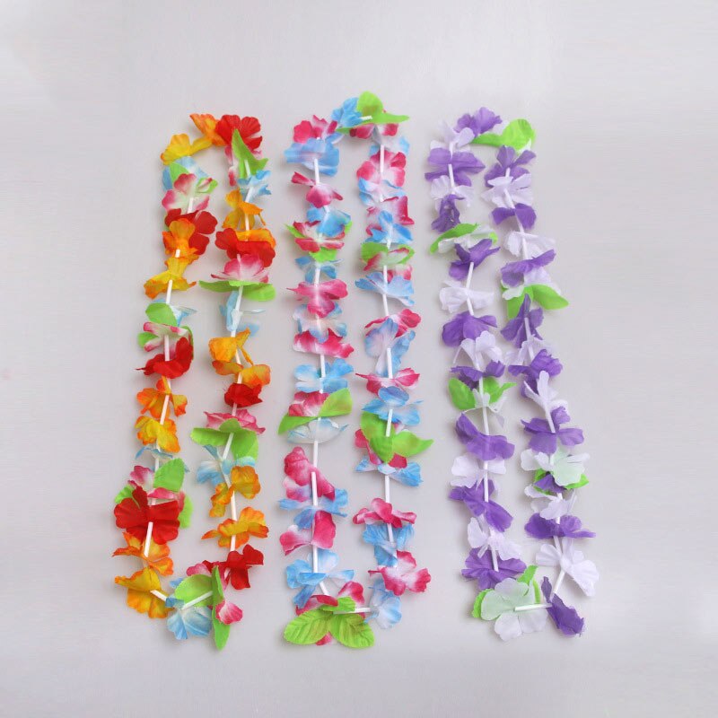 5 uds. Guirnalda de flores hawaianas para fiestas Hawaianas, guirnalda hawaiana, collar Hawaiano, decoración Floral de granja, adornos fiestas, guirnalda