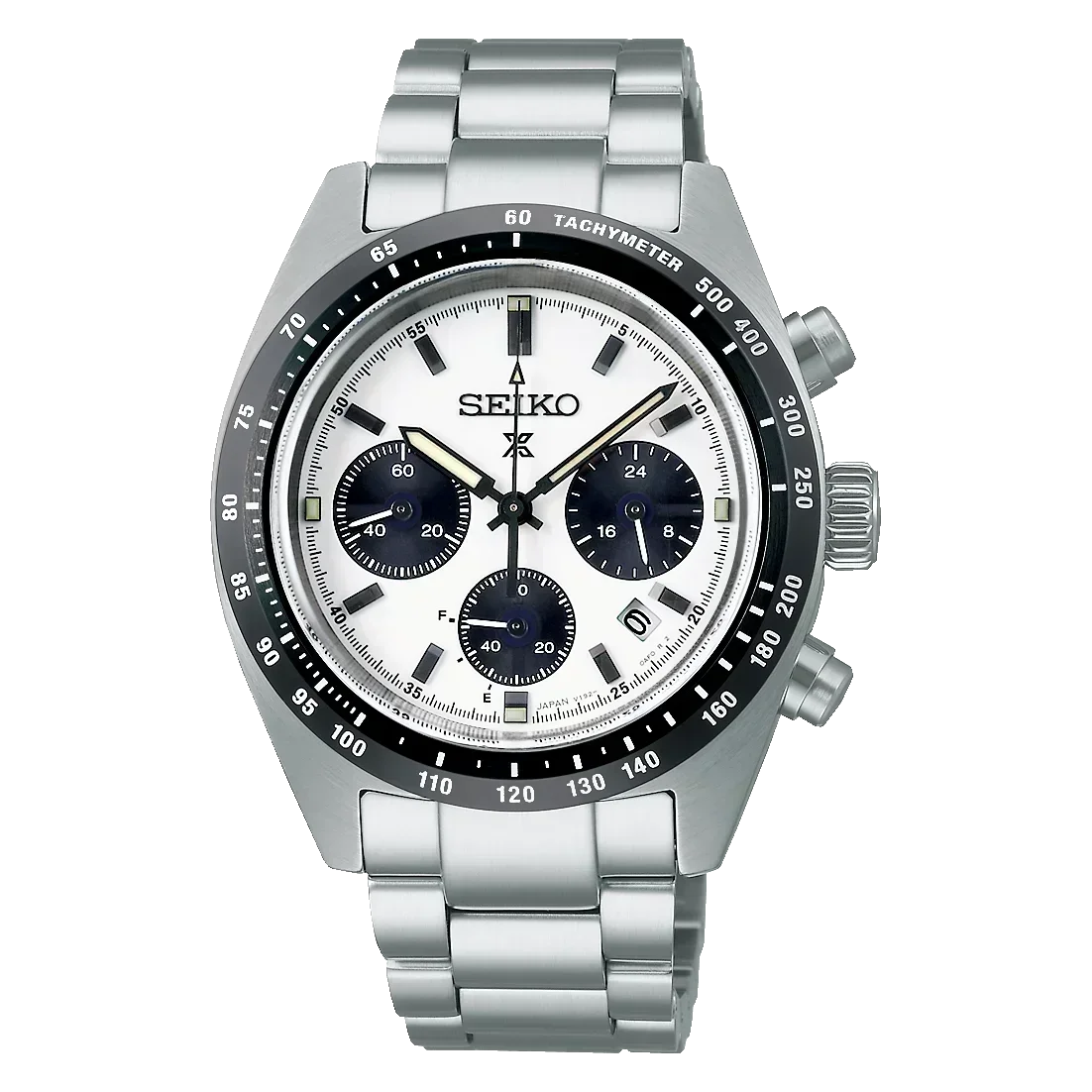 Original SEIKO Watch SSC813P1 Panda Three Eyes Series for Men Multi Functional Waterproof Watches Calendar High End Luxury Watch: WHITE