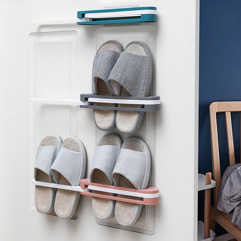 Væghylde foldbar sko arrangør justerbare hjemmesko arrangør fodtøj pladsbesparende skab skab stativ badeværelse tilbehør