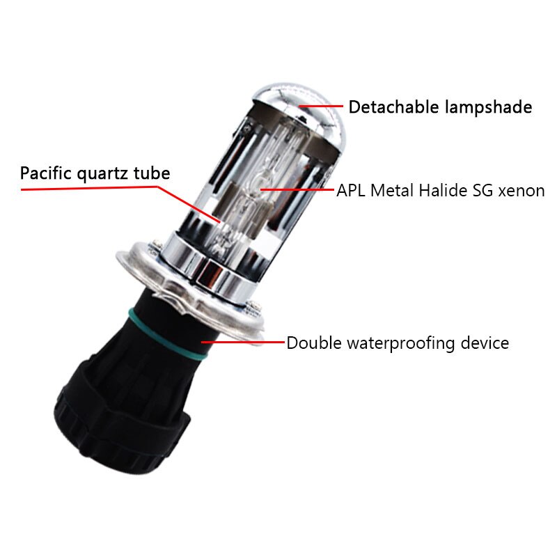 Hidlt 2 stk xenon  h4 bixenon hid pærer 35w 6000k 5000k 8000k 4300k 55w h4 hl høj lav  h4-3 hid erstatning bil forlygte lygte