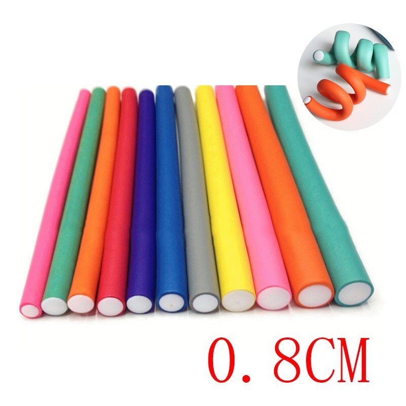10 Pcs/Set Hair Curler Magic Air Hair Roller Curling Sticks Soft Foam Twist Flexi Rods Hair DIY Styling Tool @ME88: 8mm