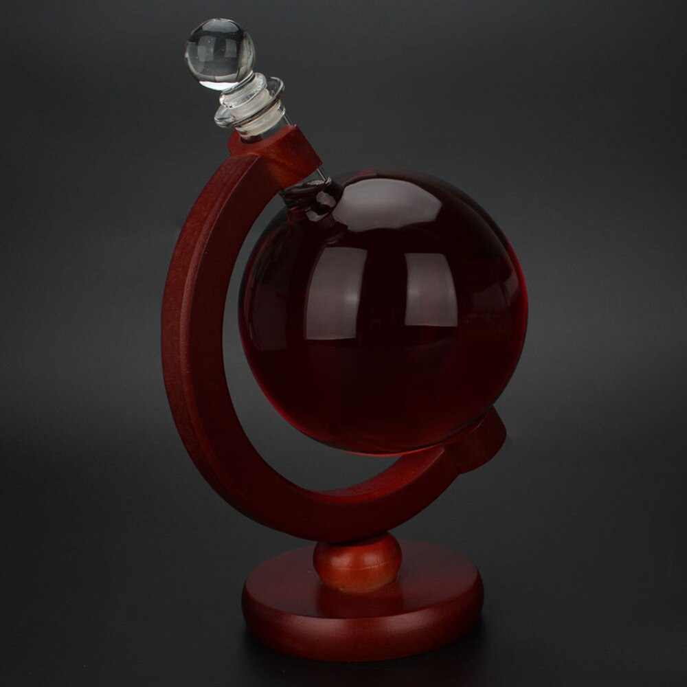 Mini Globe Whiskey Decanter Beluchter Glas Fles Met Houder Rack Alcohol Wodka Decanter Schenker Bar 500Ml