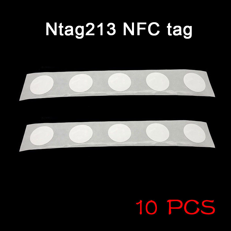 10pcs NFC Tags Sticker 13.56 MHZ 25mm Chip Universal Durable For Mobile Phone DU55: Default Title