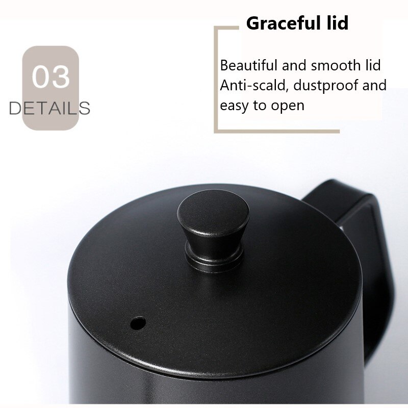 350ml/600ml Coffee Tea Pot 304 Stainless Steel Long Narrow Gooseneck Spout Kettle Hand Drip Kettle Coffee Pot With Lid