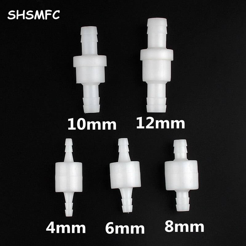 1Pcs 4/ 6/ 8/10/12mm Plastic One Way Inline Check Valve Gas Air Liquid Water Fluids Valve Aquarium Soft Pipe One-way Valve