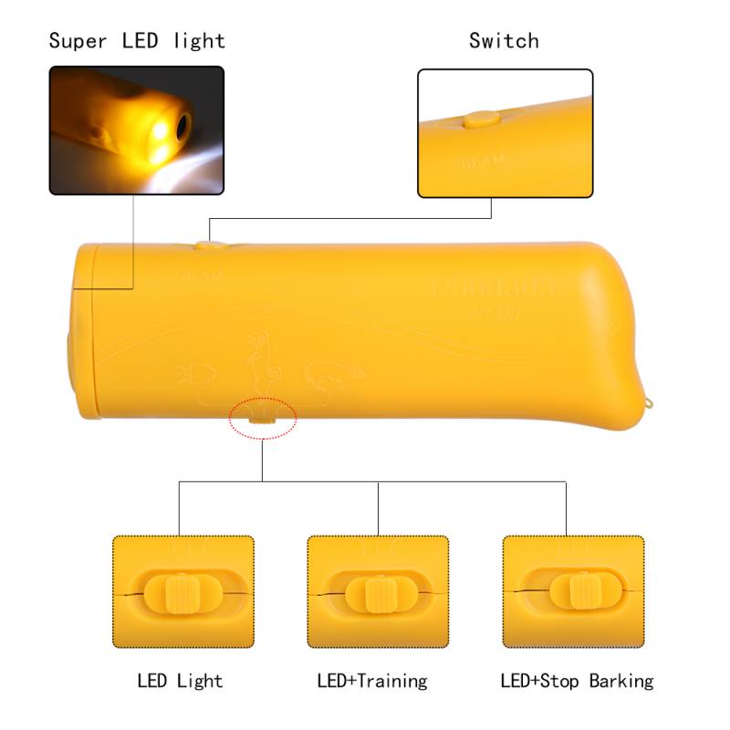 Small Portable Pet Dog Cat Anti Barking Ultrasonic Tool Puppy Stop Training Repeller Trainer Device