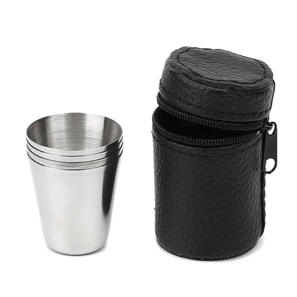 Taza de acero inoxidable para beber, Taza de Viaje, café, té, cerveza, para vacaciones de campamento, Picnic, mvi-ing, 4 Uds.: 30ML